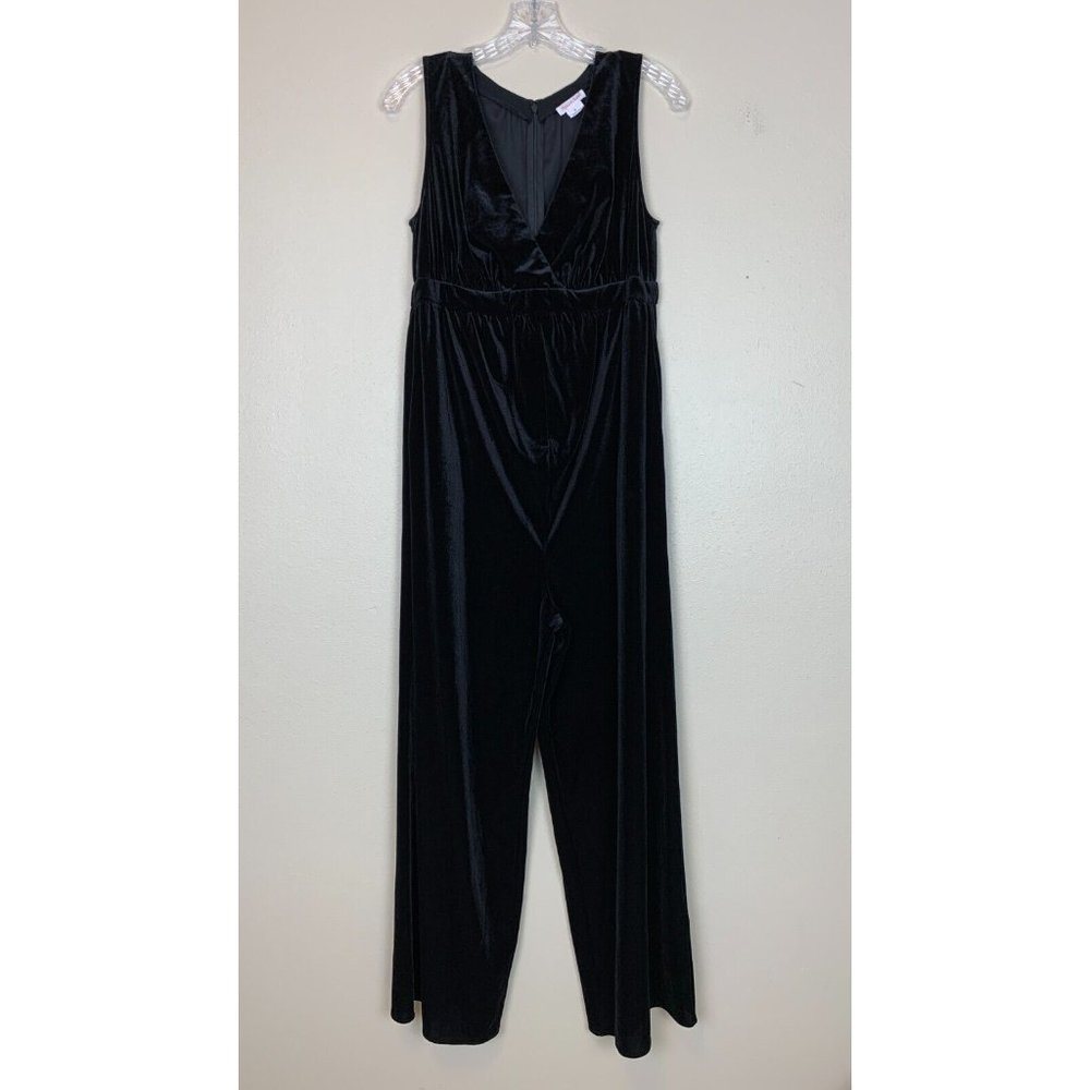 Ingrid & Isabel S Jumpsuit Maternity Blue Velvet Stretch Velour Holiday